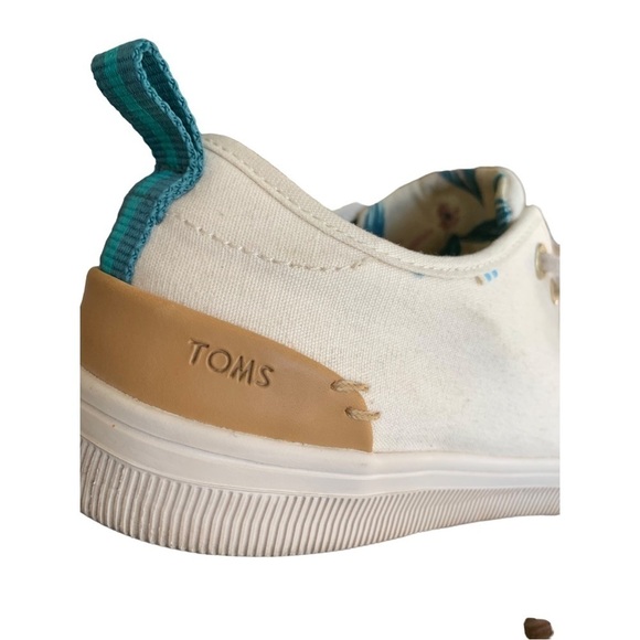 TOMS Birch Heritage Travel Lite Canvas Lace Up Sneaker Size 9 Natural Canvas - Picture 7 of 16